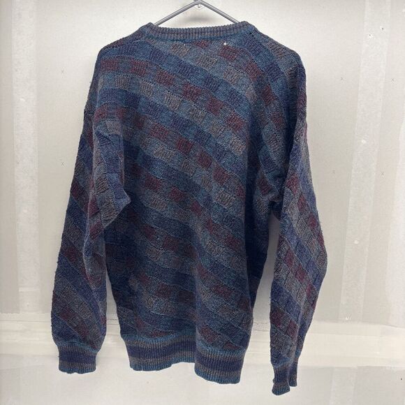Vintage Colours Alexander Julian 100% Shetland Wool Mens Sweater Geometric XLT - Picture 2 of 6